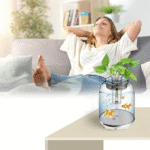 Desk Aquatic Aquarium with Plastic Fish – Decorative Mini Fish Tank for Home & Office