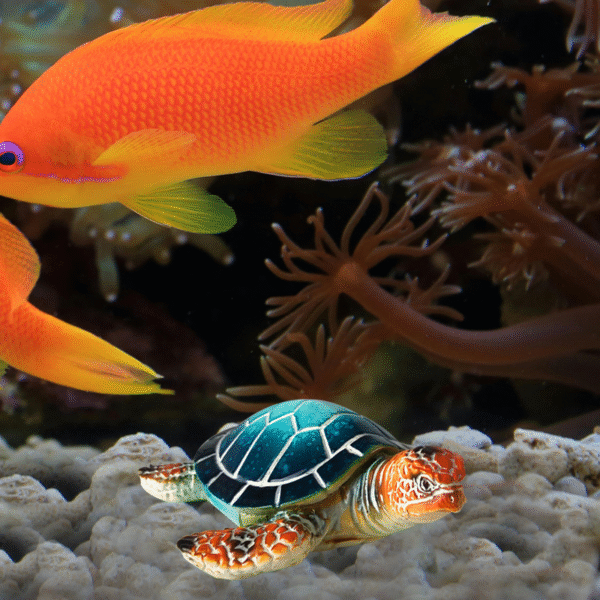 Turtle Ocean Ornament Statue – Resin Decorative Aquarium Figurine for Home & Office - Image 2